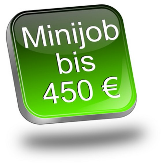 Button mit Aufschrift Minijob bis 450 Euro